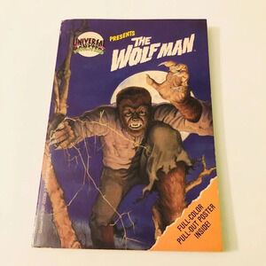Vintage 1992 Universal Studios Monsters  Presents The Wolf Man Book with Poster